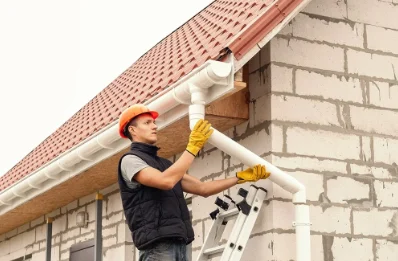Pose et remplacement de gouttières à Doizieux